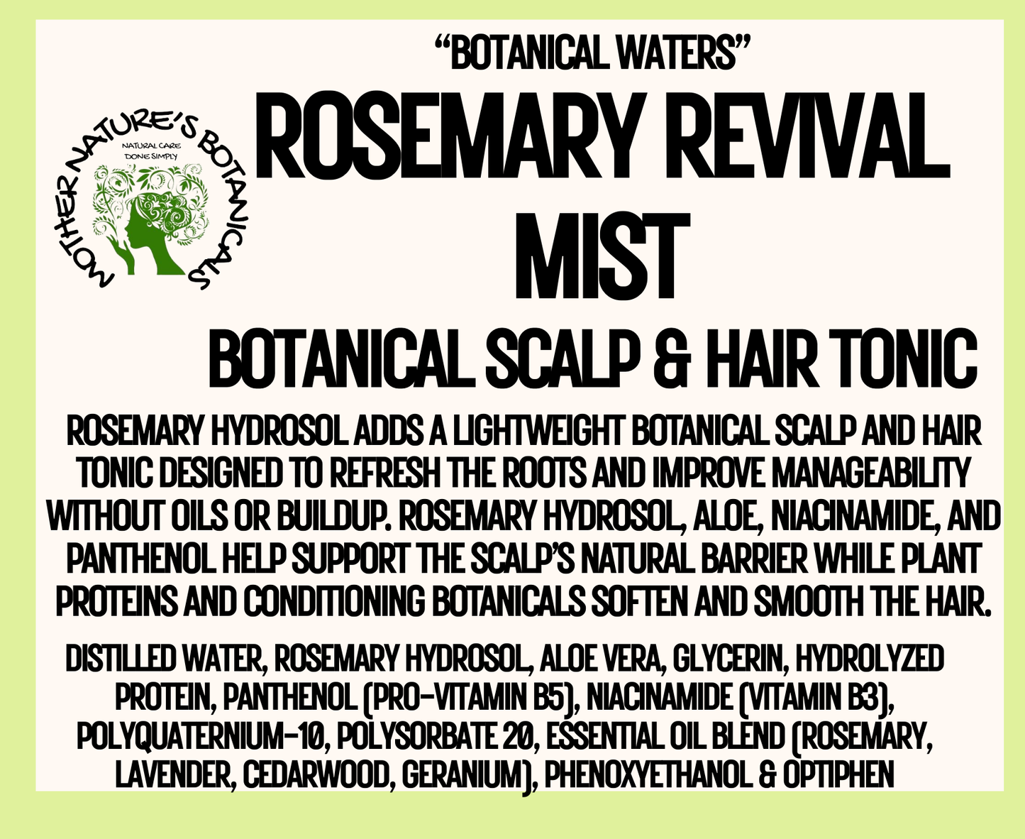 "LUXURY LOX" "Rosemary Revival Mist" Botanical Scalp & Hair Tonic