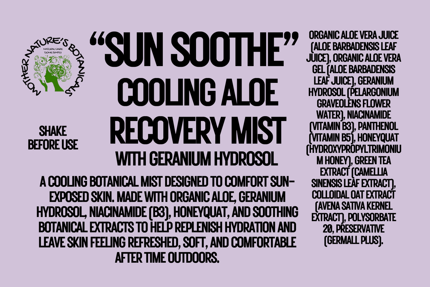 "Sun Soothe" Cooling Aloe Recovery Mist - Cool • Calm • Restore