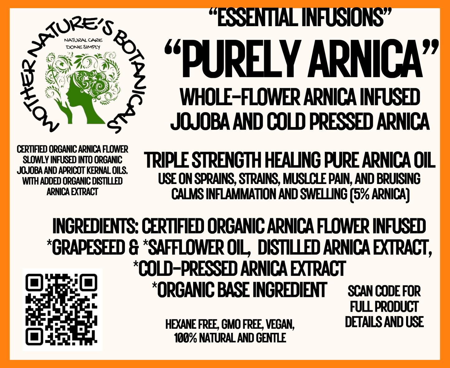 "Purely Arnica" 100% Pure, triple strength, infused Jojoba Oil (500 mg/ml)