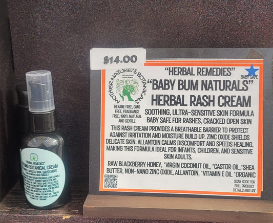 "Baby Bum Naturals" Herbal Rash Balm with Honey & Zinc Oxide - Ultra sensitive skin formula (calms rashes, eczema, & irritated skin)