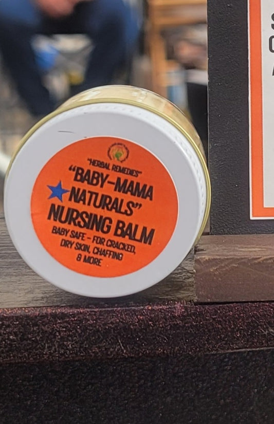 "Baby Mama Naturals" Gentle, Nursing and Nipple Balm (for cracked, open skin)- Baby Safe, Vegan