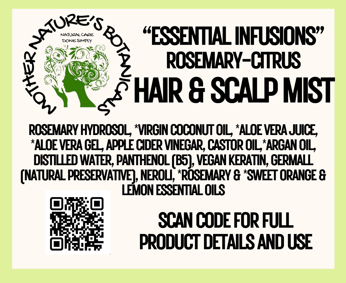 "LUXURY LOX" Rosemary Citrus Hair Mist (hair growth formula)