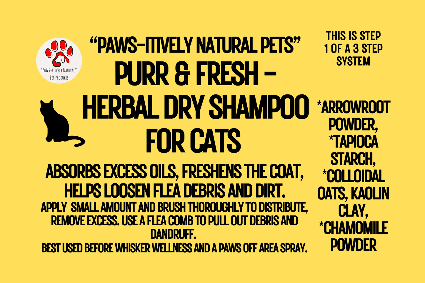 Purr and Fresh - Herbal Dry Shampoo for Cats & Kittens (Step 1)
