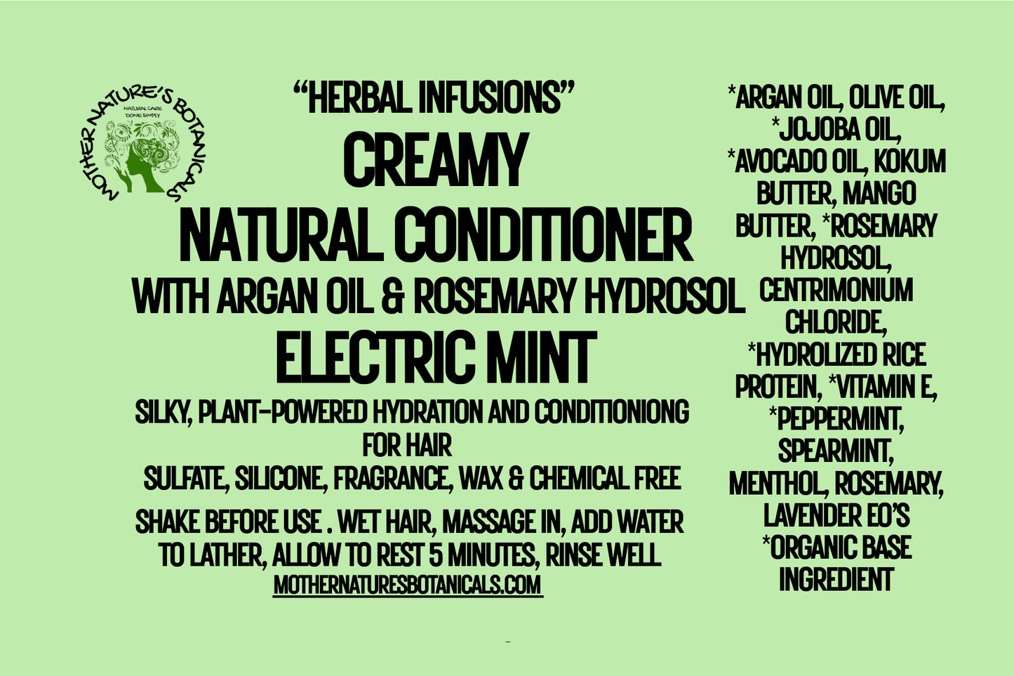 "LUXURY LOX" Electric Mint - Restoring Natural Hair Conditioner