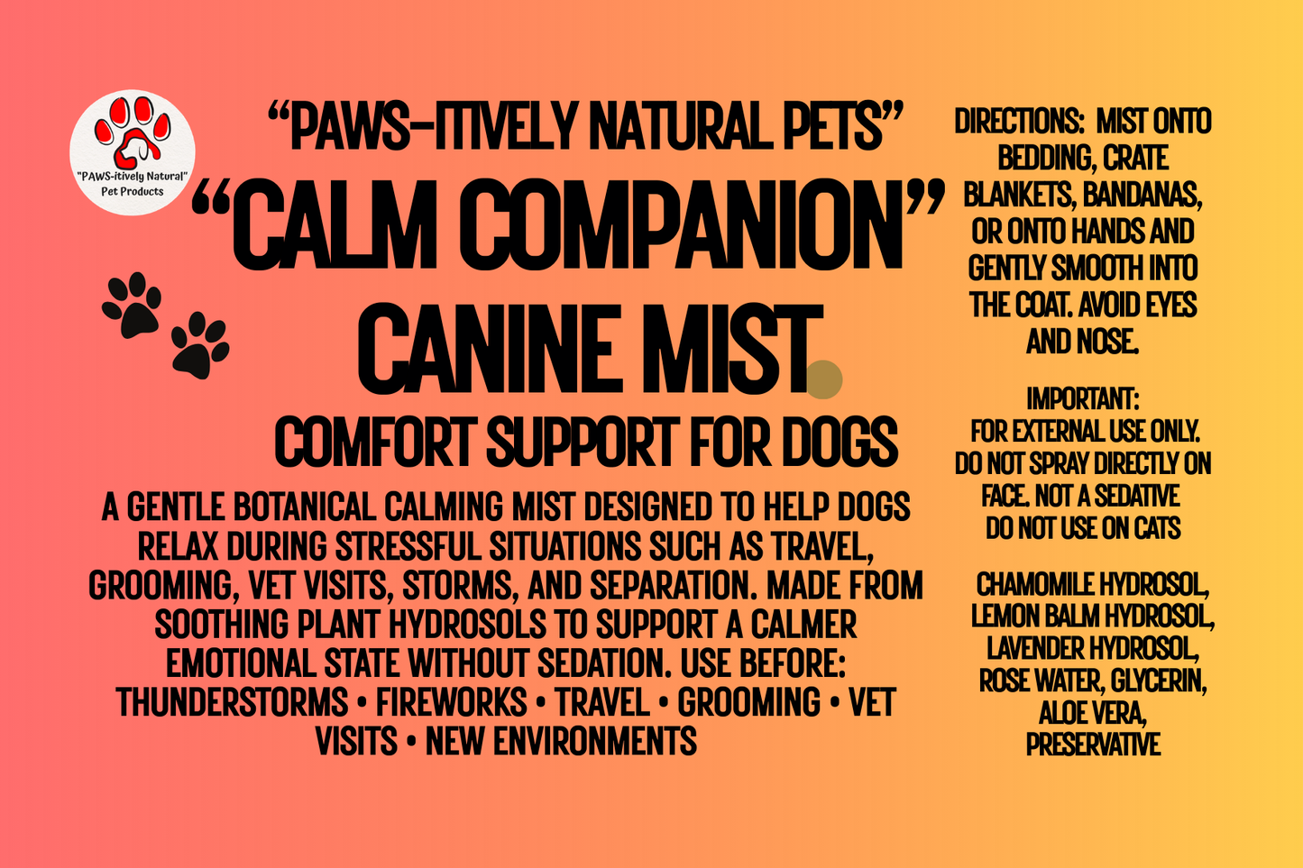 Calm Companion - Botanical Calming Mist for Dogs