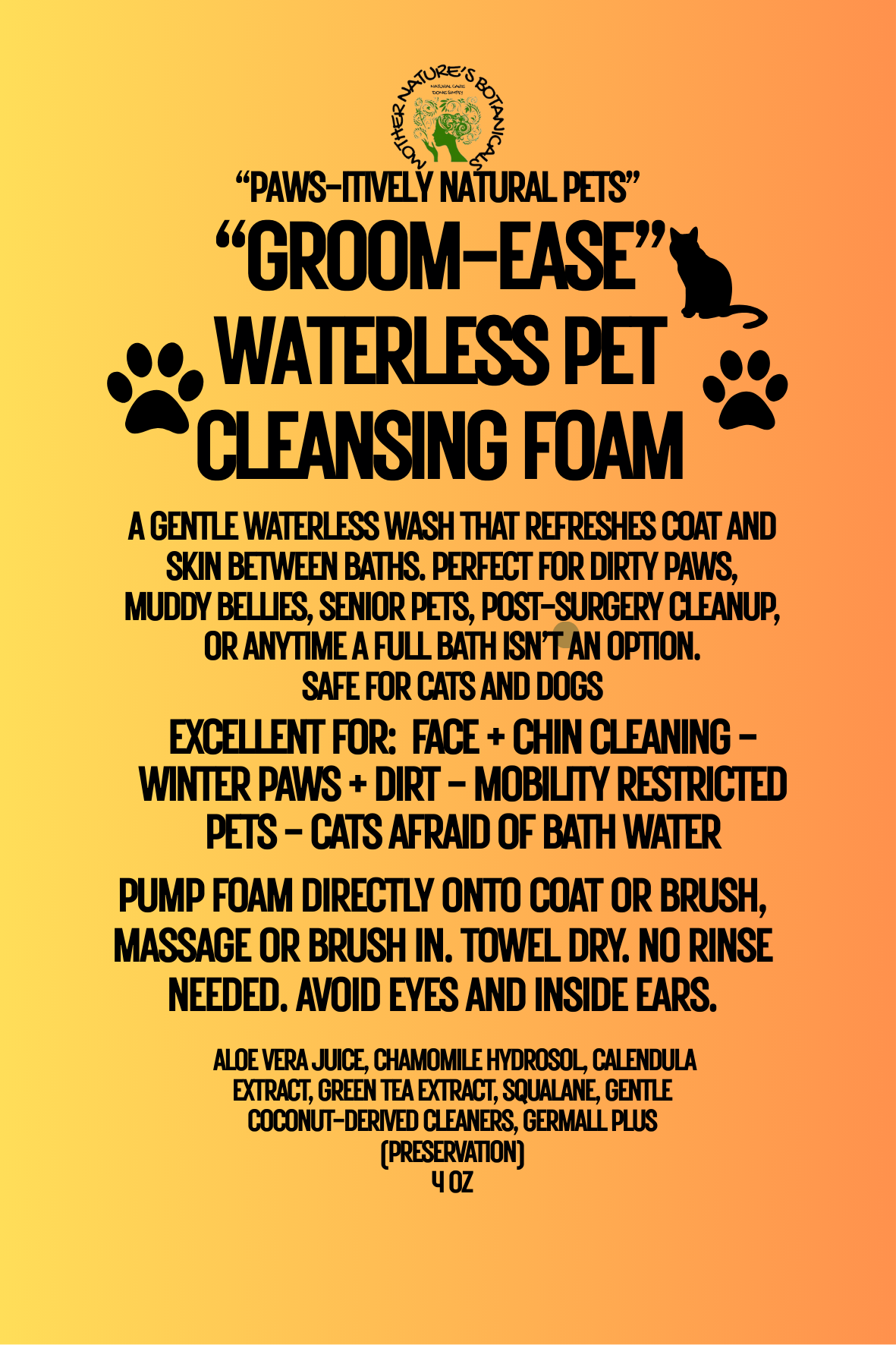 Groom Ease - Foaming Waterless Shampoo (Cats and Dogs)