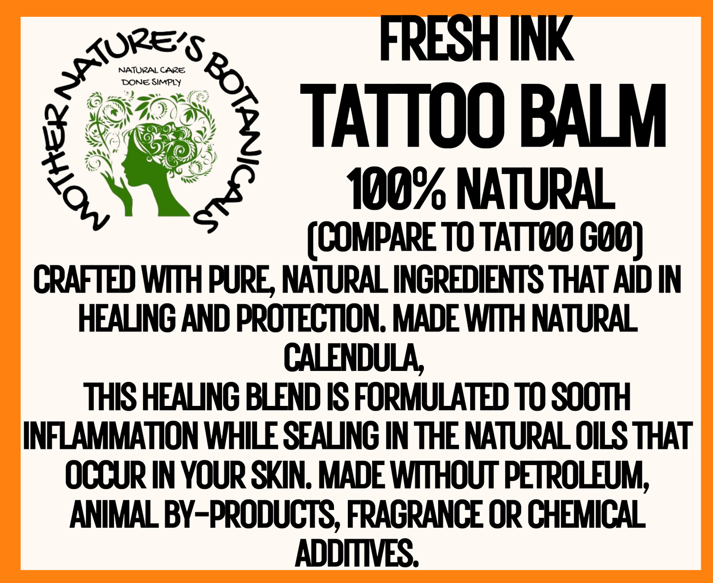"Herbal Remedies" Fresh Ink - 100% Natural Tattoo After Care Balm (For new or old ink)
