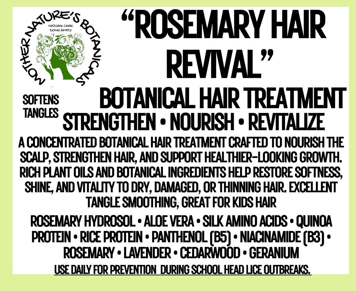 "LUXURY LOX" "Rosemary Revival" Hair and Scalp Tonic- REFRESH • DETANGLE • PROTECT