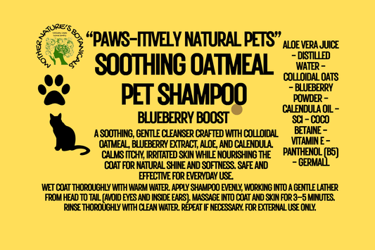 "PAWS-itively Natural Pets" "Oat & Blueberry All Pet Shampoo", Safe for Kittens and Puppies
