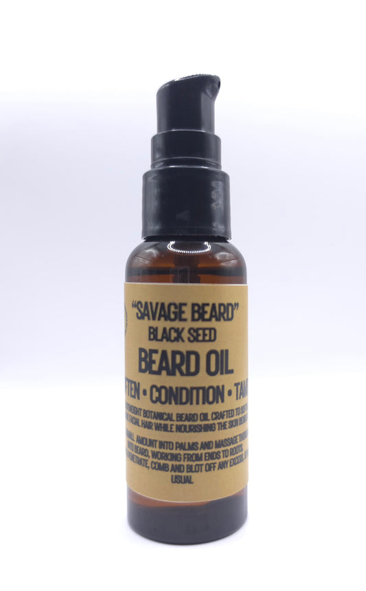 "Savage Beard" Black Seed Beard Oil - Premium Botanical Care for a Softer, Healthier Beard