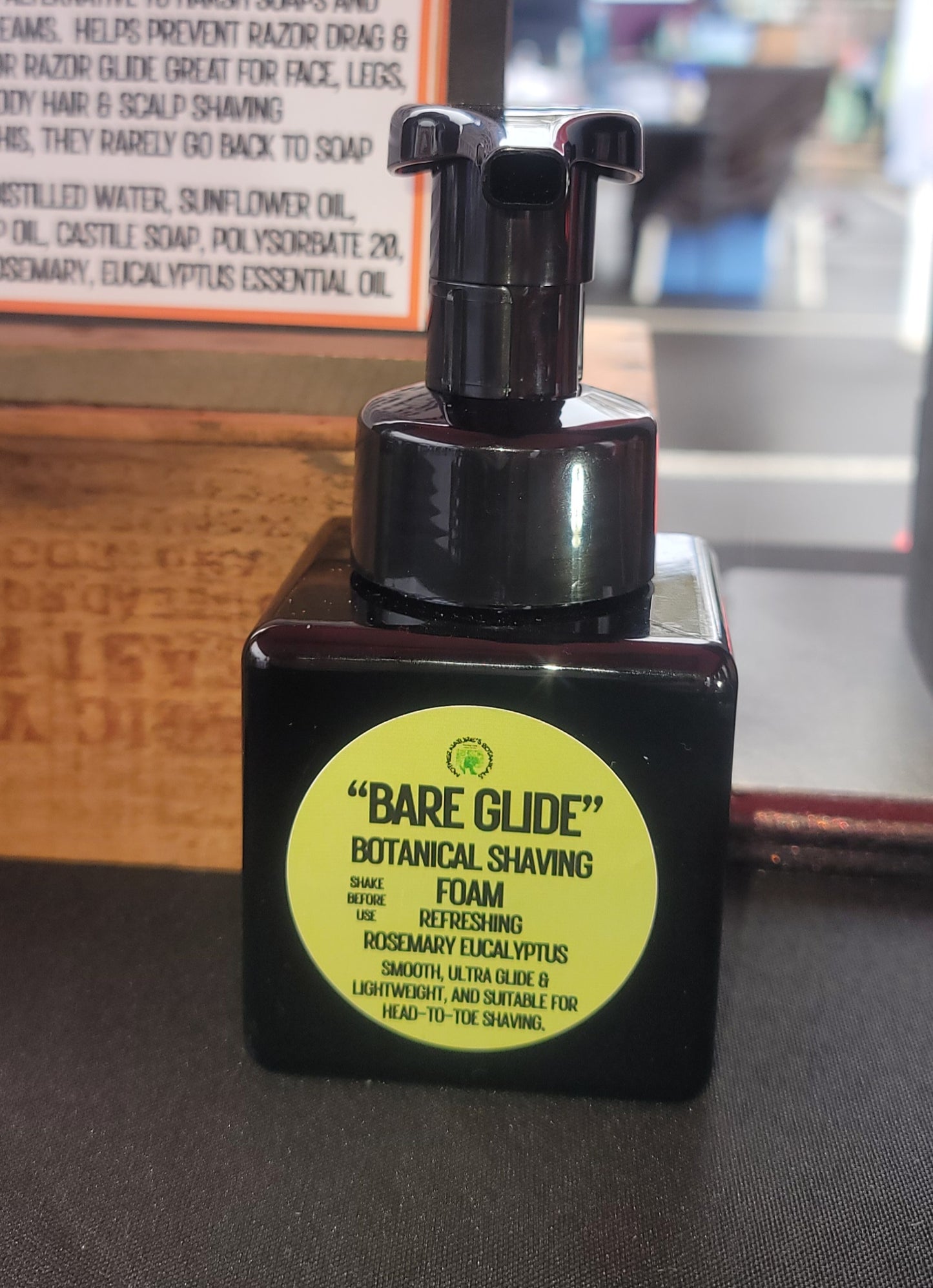 "Bare Glide" Botanical Shave Foam - Rosemary Eucalyptus (Razor Glide Lotion)
