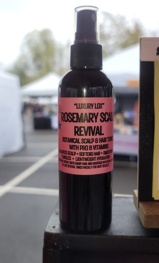 "LUXURY LOX" "Rosemary Scalp Revival"- Scalp & Hair Tonic (smooth tangles, hydrates, lightweight)