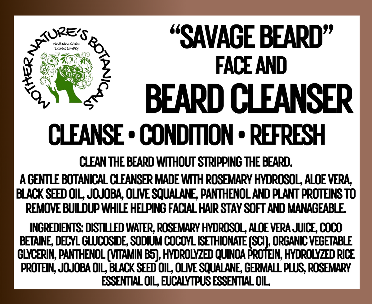 "Savage Beard" Beard Cleanser & Wash - Clean Beard. Comfortable Skin.
