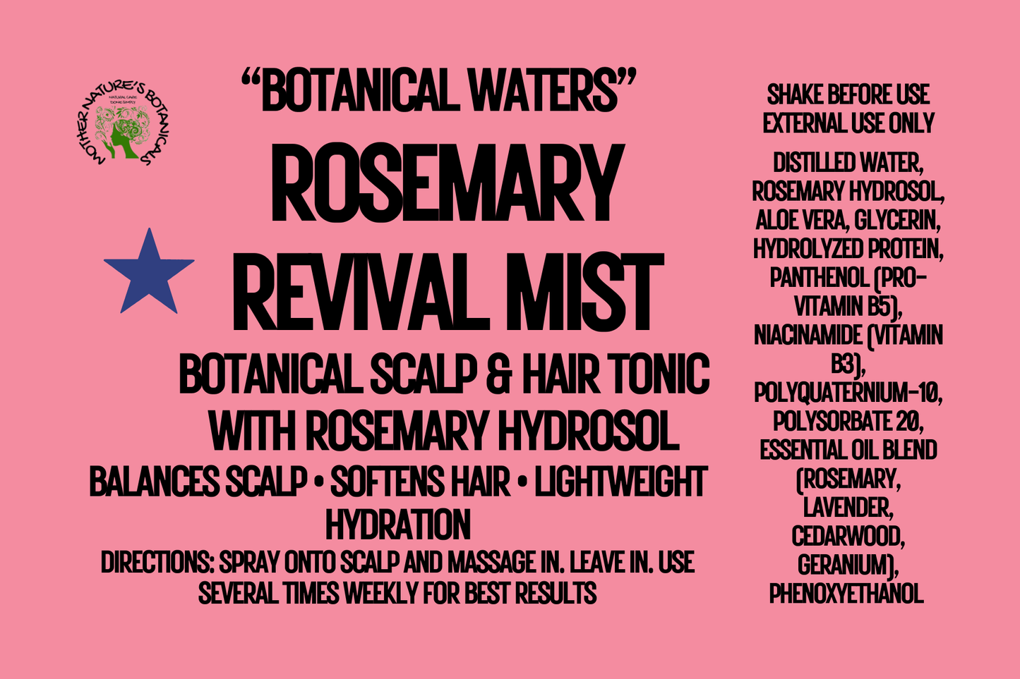 "LUXURY LOX"  "Rosemary Revival Mist" Botanical Scalp & Hair Tonic