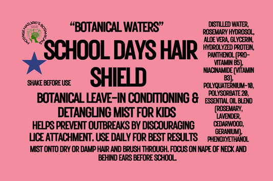 "School Days Hair Shield" Daily Mist for Kids (tangle relaxer and head lice deterrent)