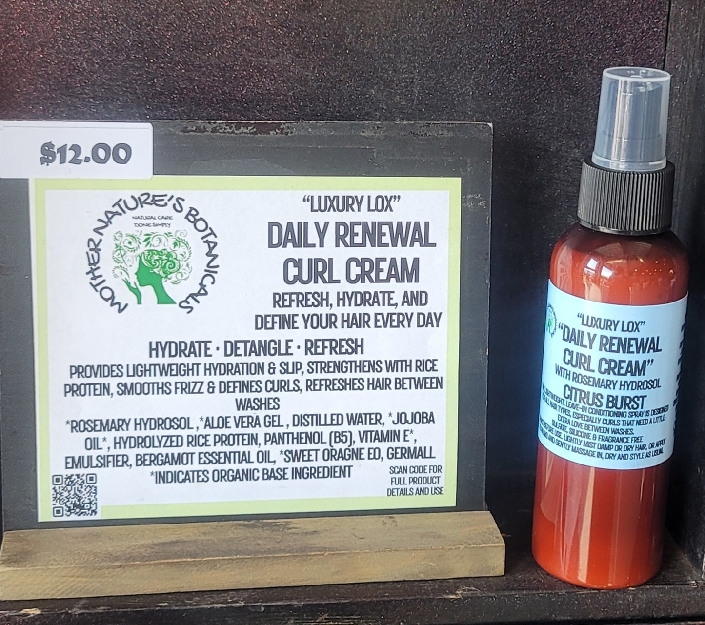 "LUXURY LOX" Daily Renewal Hair Cream - with Jojoba, Rice Protein & Rosemary  (Leave in)