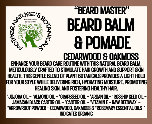 "Beard Master" - Natural Beard Balm & Pomade - Cedarwood & Oakmoss