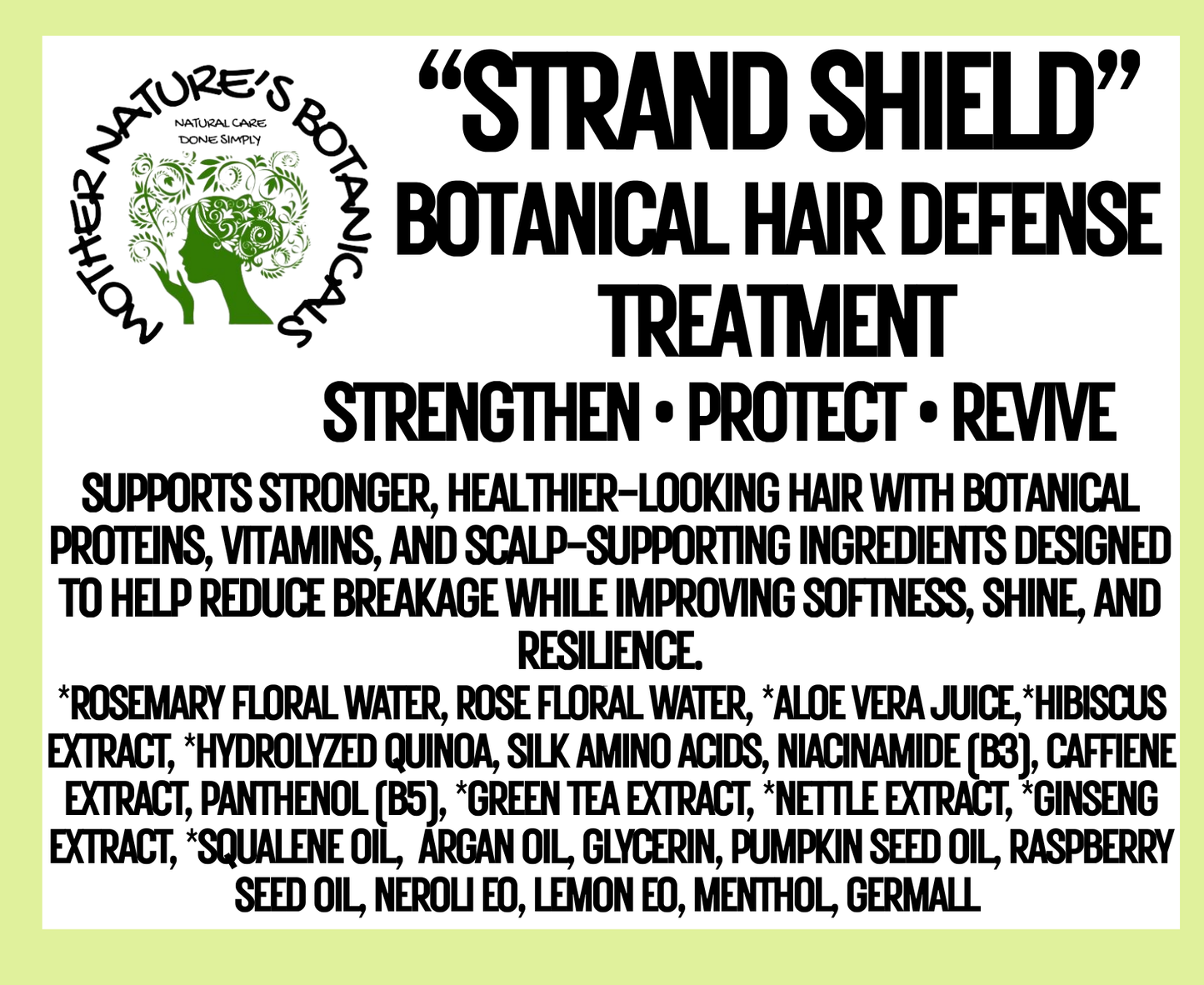"LUXURY LOX" "Strand Shield" Overnight Scalp and Hair Treatment   Strengthen • Nourish • Restore