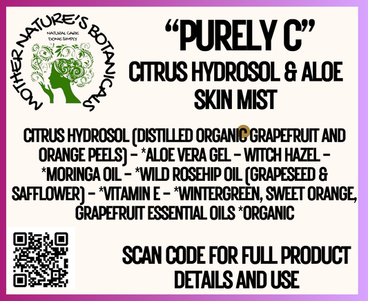 "Fresh Face" "Citrus Mist" Aloe Hydrosol Cooling Skin Mist (toner)