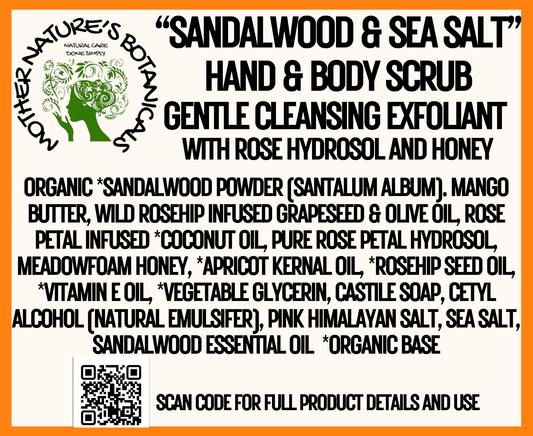 "Sandalwood & Rose" Cleansing Gardeners Scrub with Rose Hydrosol