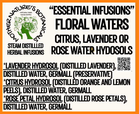 "Herbal Remedies" - Pure Hydrosol Mists - Lavender - Rose - or Citrus (Pure distilled herbal infusions)