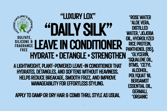 "LUXURY LOX" Daily Silk Leave-In Conditioner - with Rose Water & Pro Vitamin B5 (Hair refresher, smoother)