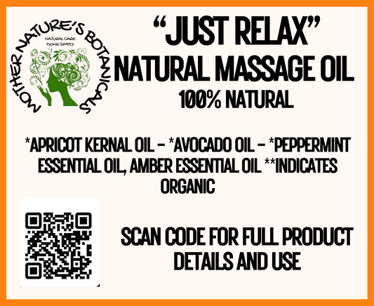 "Just Relax" Natural Massage Oil with Amber & Peppermint