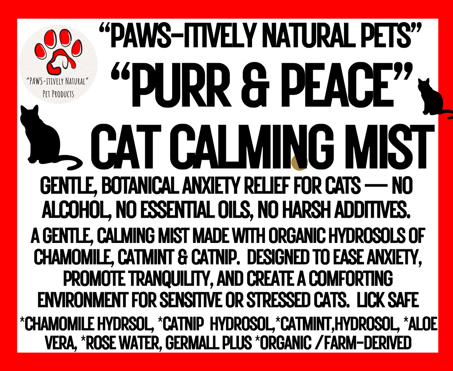 Purr & Peace - Calming Cat Mist with Catmint & Chamomile