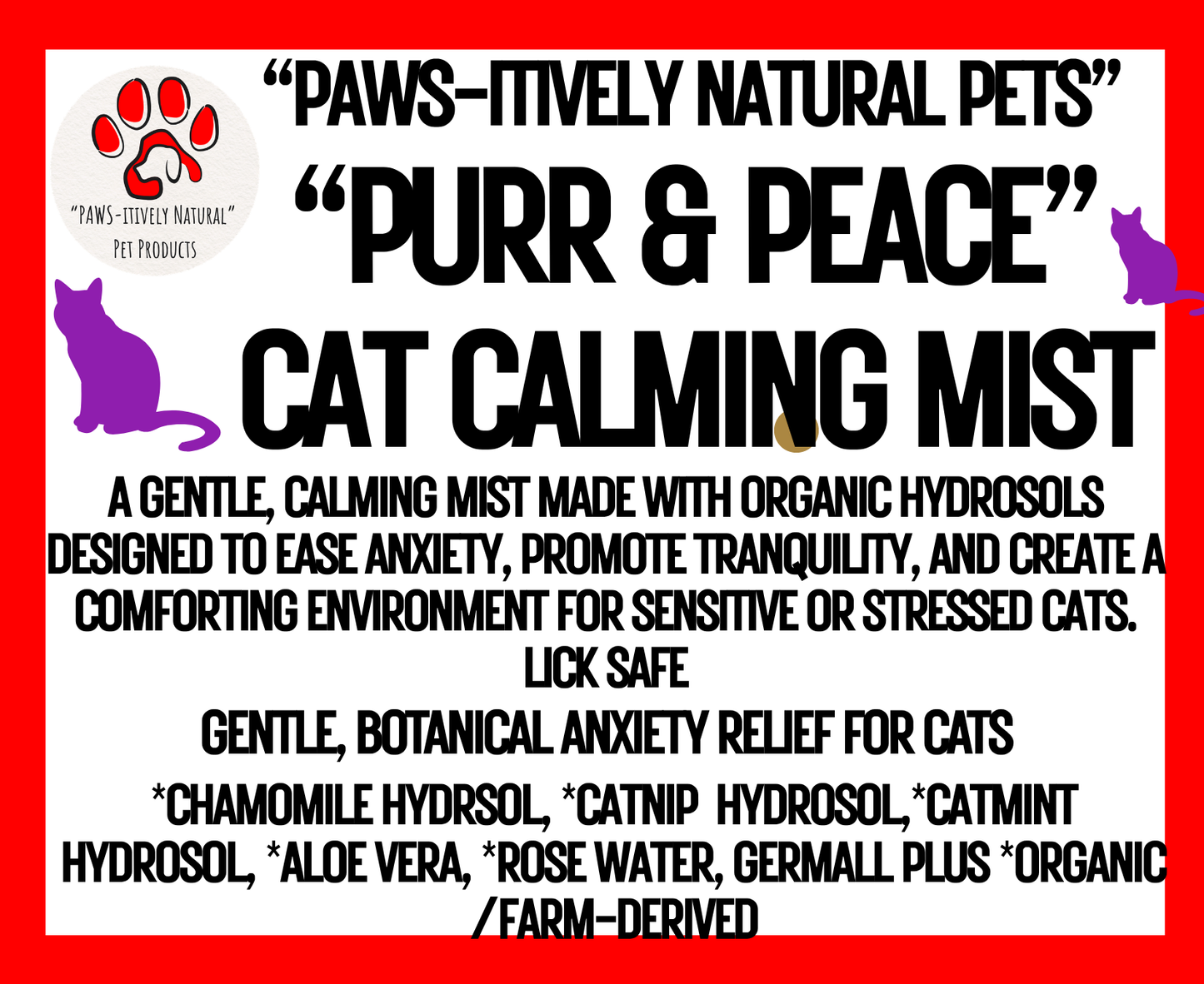 Purr & Peace - Botanical Calming Mist for Cats