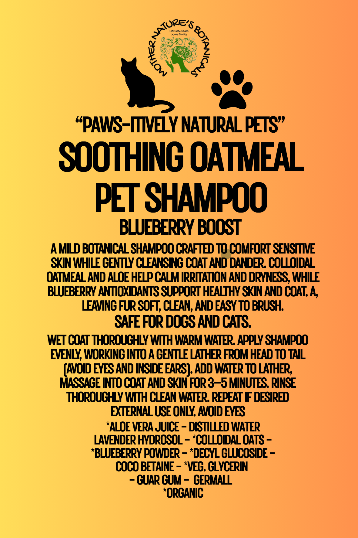 Soothing Oat Pet Shampoo - Safe for Kittens and Puppies