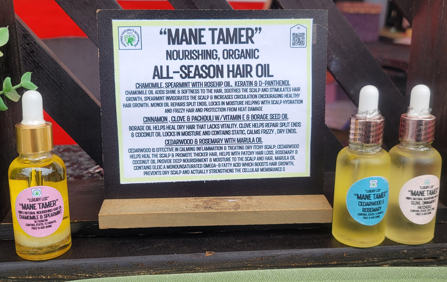 "LUXURY LOX" "Mane Tamer" Nourishing All Season Hair Oil (3 varieties)