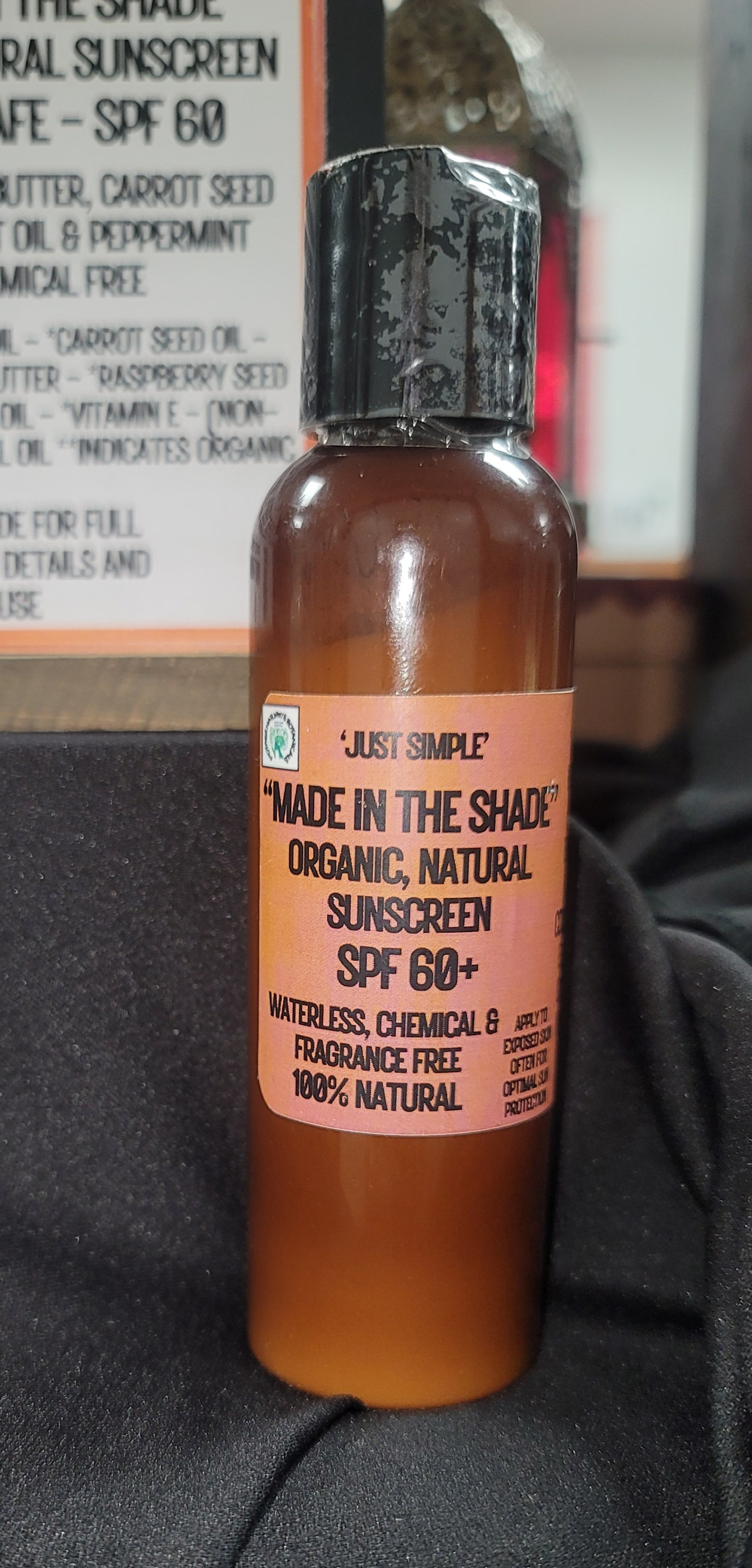 "MADE IN THE SHADE" Natural Sunscreen 60+ SPF with Carrot Seed & Raspberry Seed Oil (REEF SAFE)