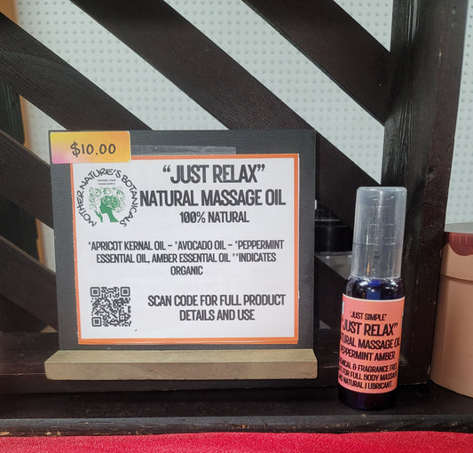 "Just Relax" Massage Oil Blend with Amber & Peppermint