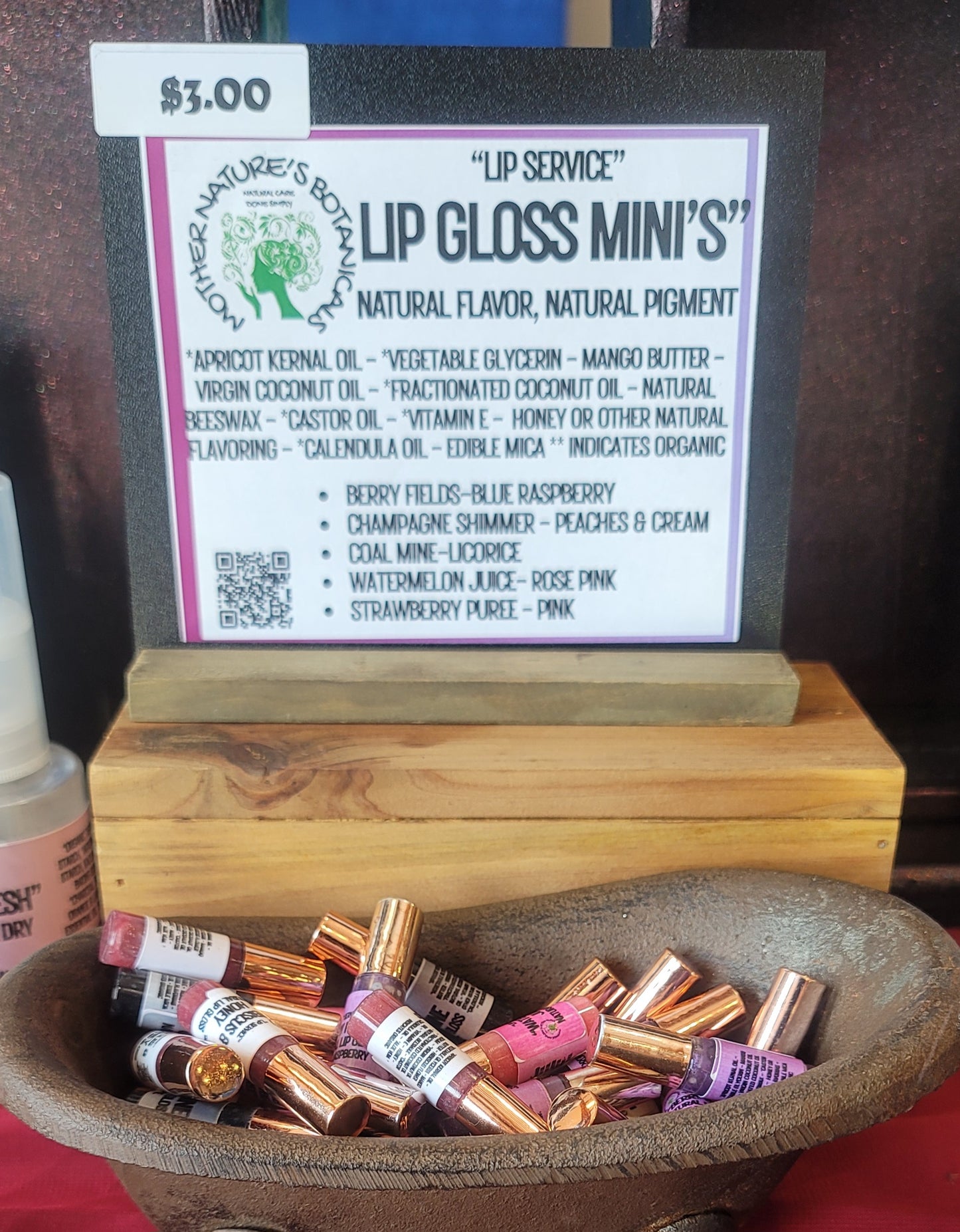 "Fresh Face" - "Lip Service" Tinted, Natural Lip Gloss Mini's (3 ml)