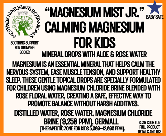 Magnesium Mist Jr.  - Calming Mineral Drops for Kids with Aloe & Rose Water (topical)