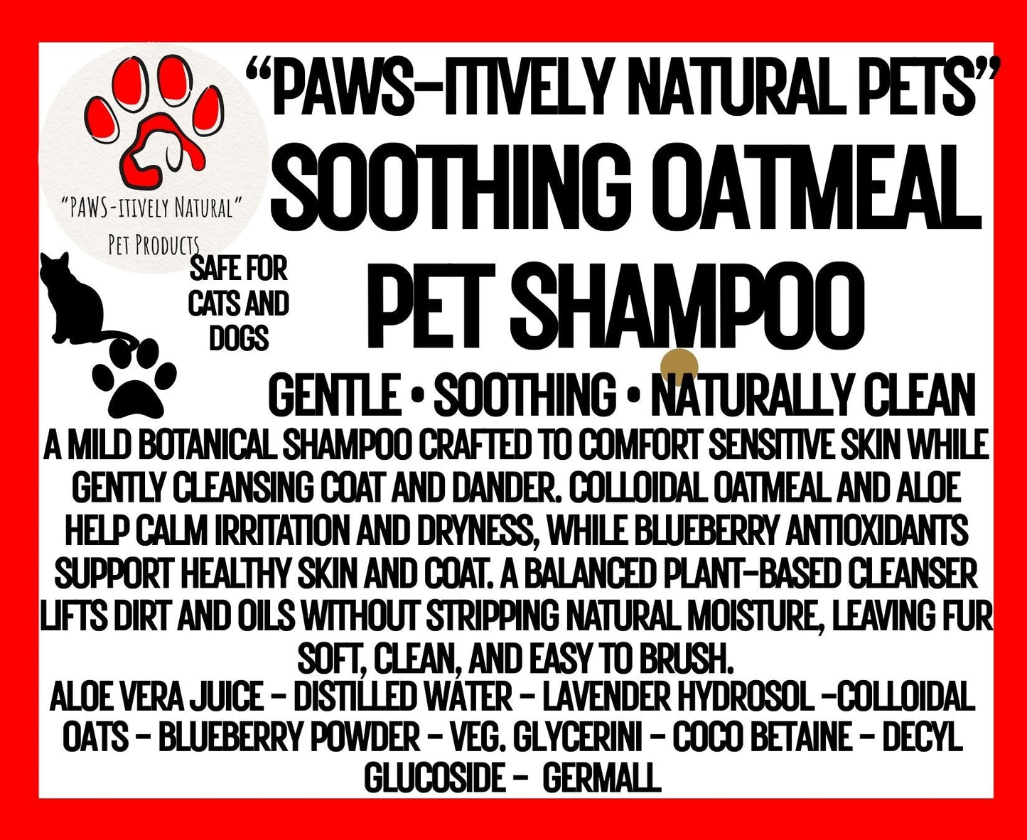 Soothing Oat Pet Shampoo - Safe for Kittens and Puppies