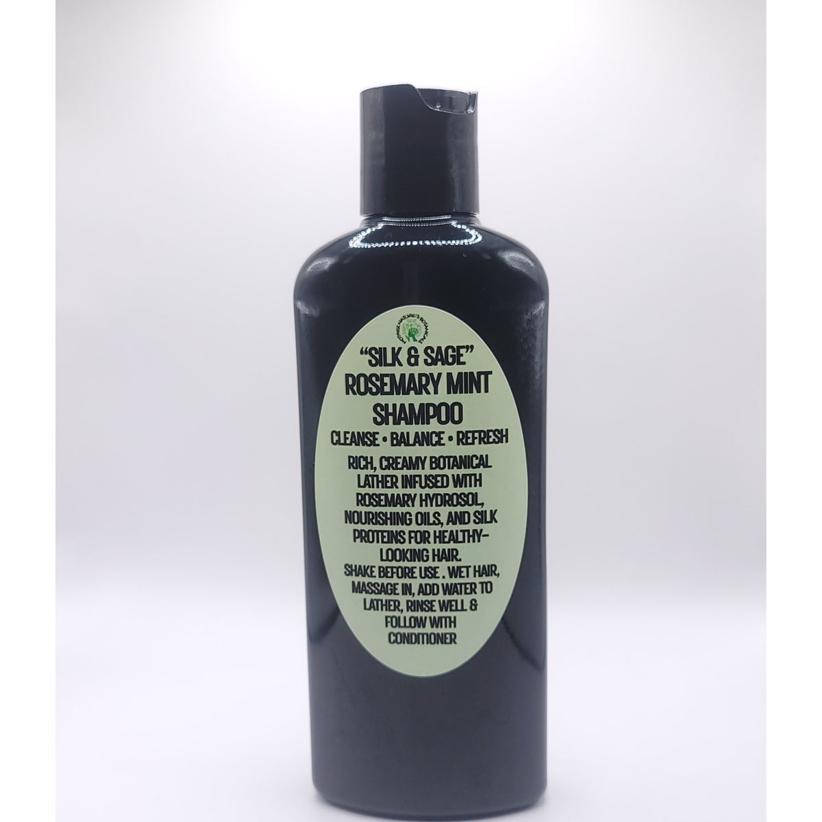 "LUXURY LOX" "Silk and Sage" Botanical Shampoo - Rosemary Mint -  Cleanse • Nourish • Strengthen