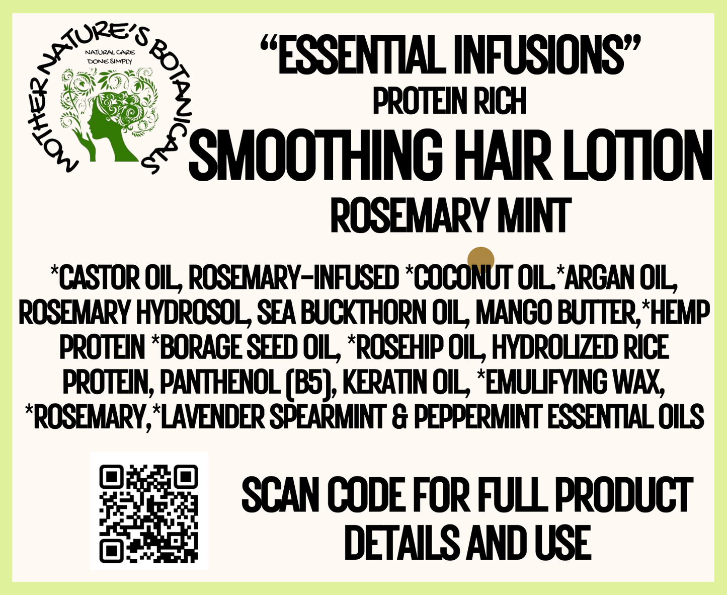 "LUXURY LOX" Rosemary Mint Smoothing Hair & Scalp Lotion (hair growth formula)