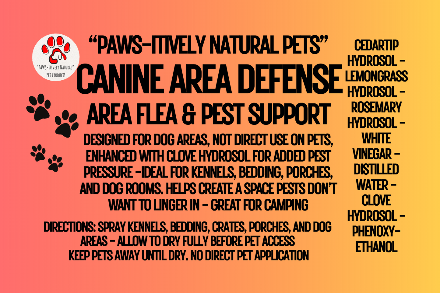 Canine Area Defense  - Environmental Flea & Pest Spray for Dog Spaces