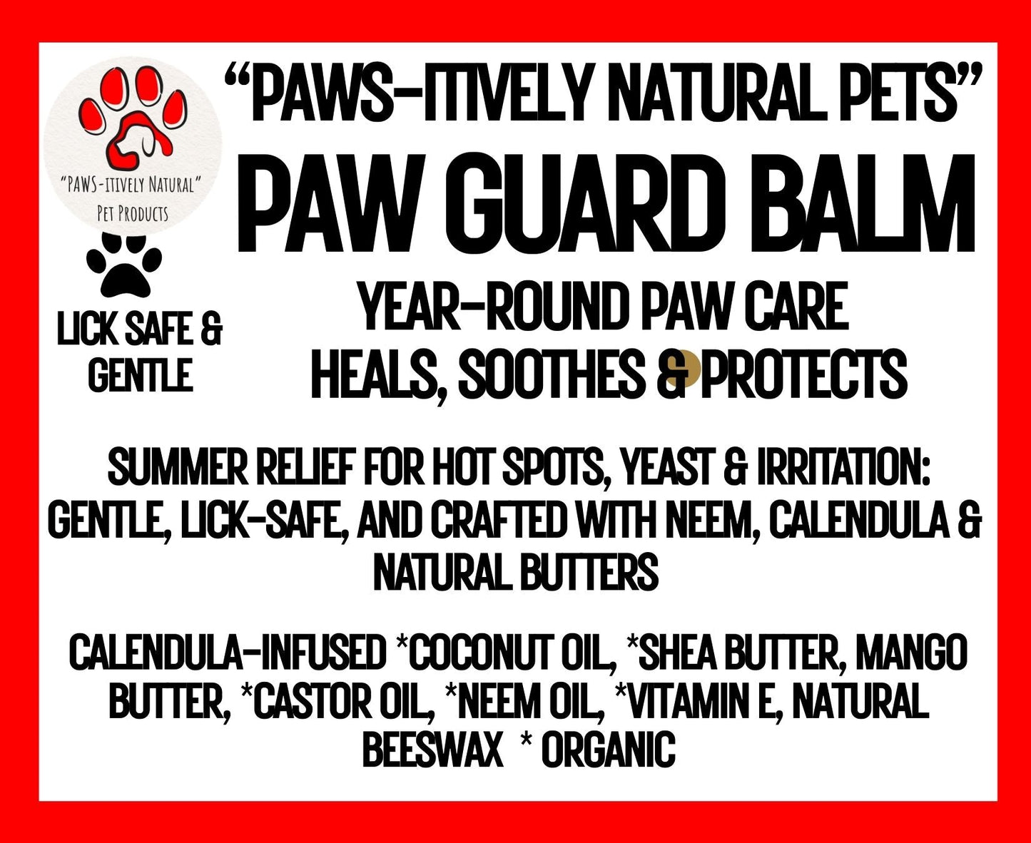 Paw Guard Balm- Medicated Dog Paw Balm (summer paw protection)