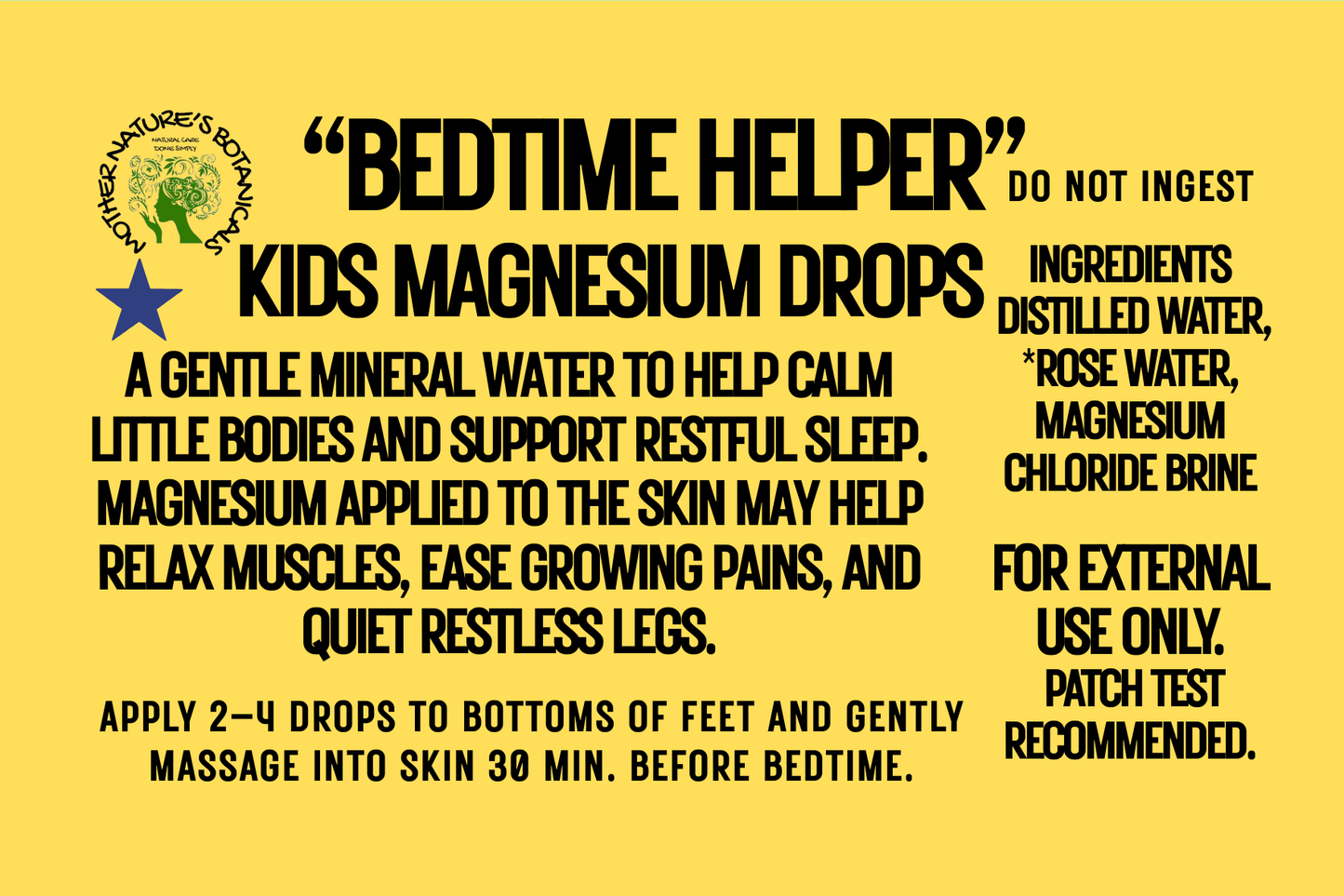 Bedtime Helper  - Calming Mineral Drops for Kids with Aloe & Rose Water (topical)