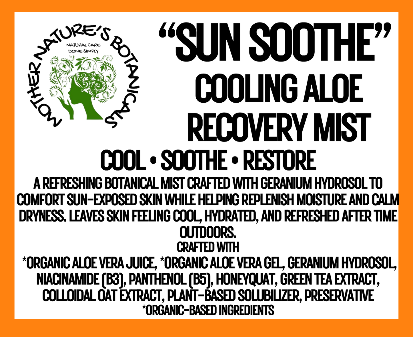 "Sun Soothe" Cooling Aloe Recovery Mist -  Cool • Calm • Restore