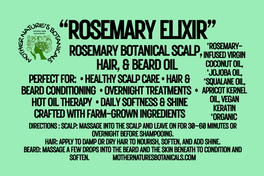 "LUXURY LOX" Rosemary Elixir - Botanical Beard, Hair and Scalp Oil
