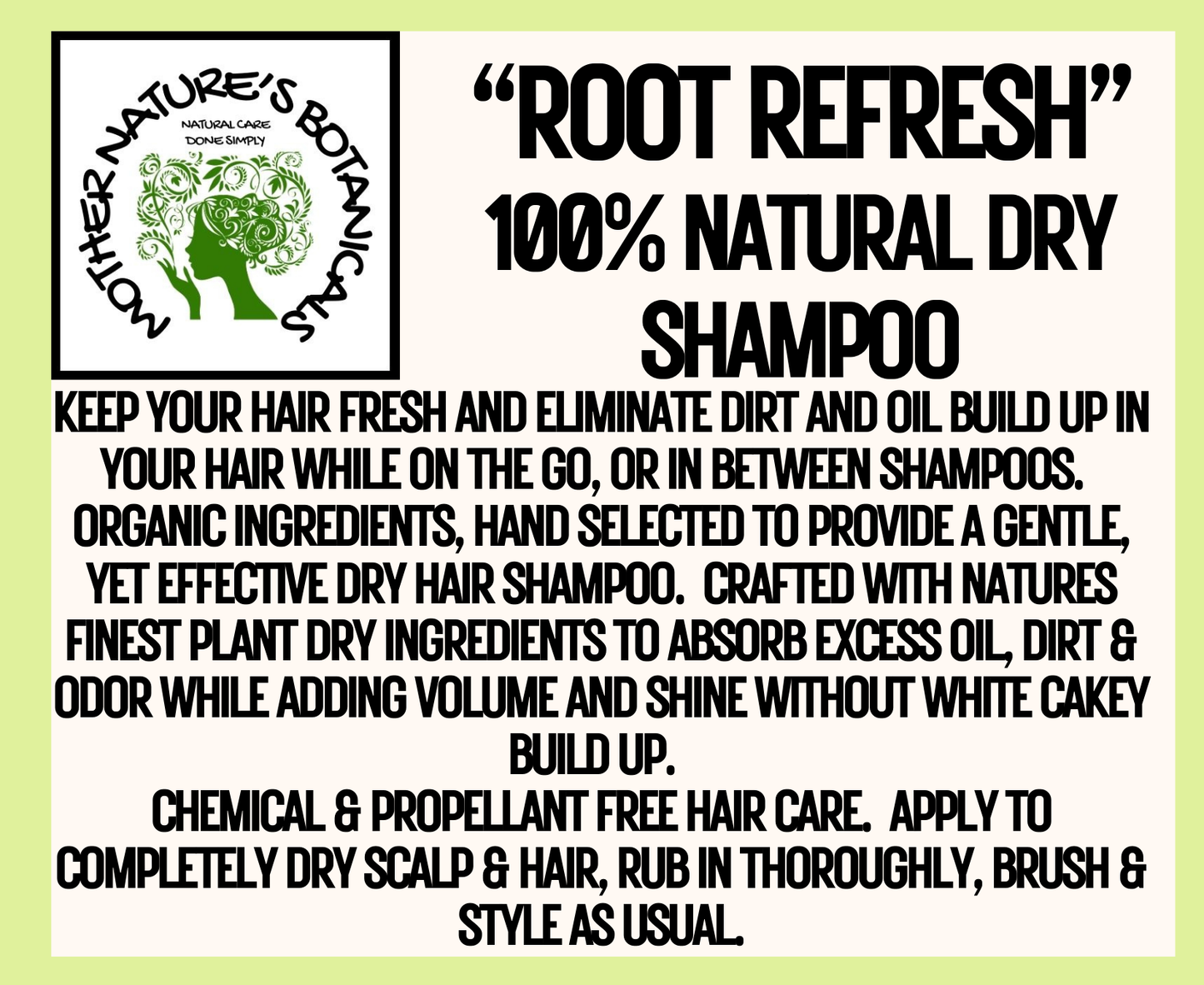 "LUXURY LOX" "ROOT REFRESH" Natural Dry Shampoo (3 shades)