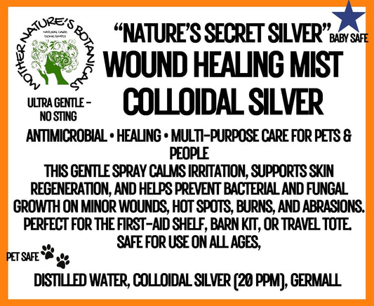 "Colloidal Silver" Skin Spray - Botanical First Aid   - Cleanse • Soothe • Protect