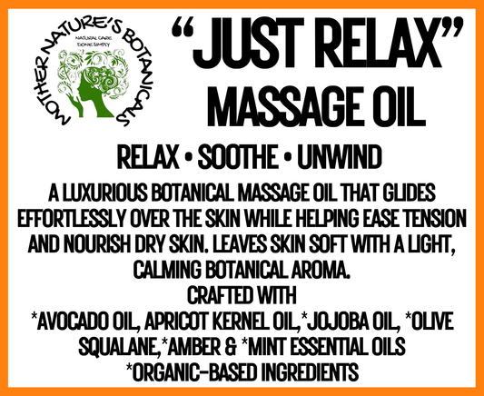 "Just Relax" Body & Massage Oil - Amber Mint - Calm • Soothe • Restore