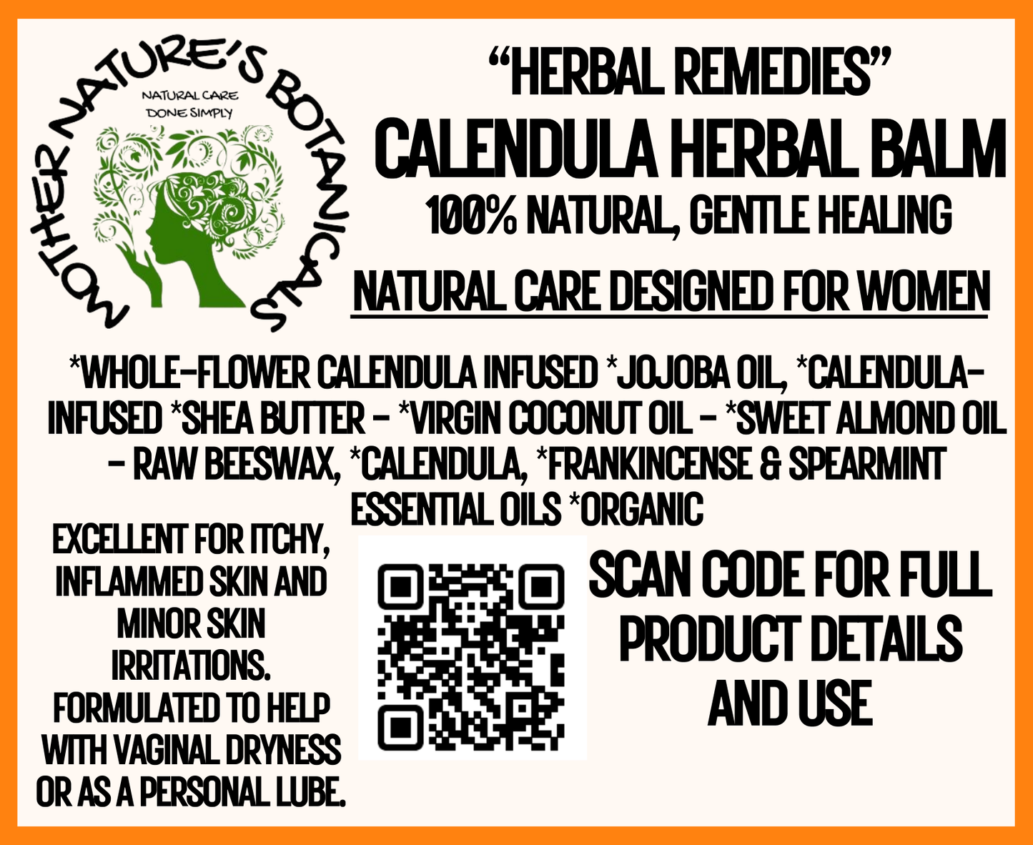 "Herbal Remedies" "Calendula Herbal Balm" Gentle, Herbal Infused Balm (personal dryness relief)