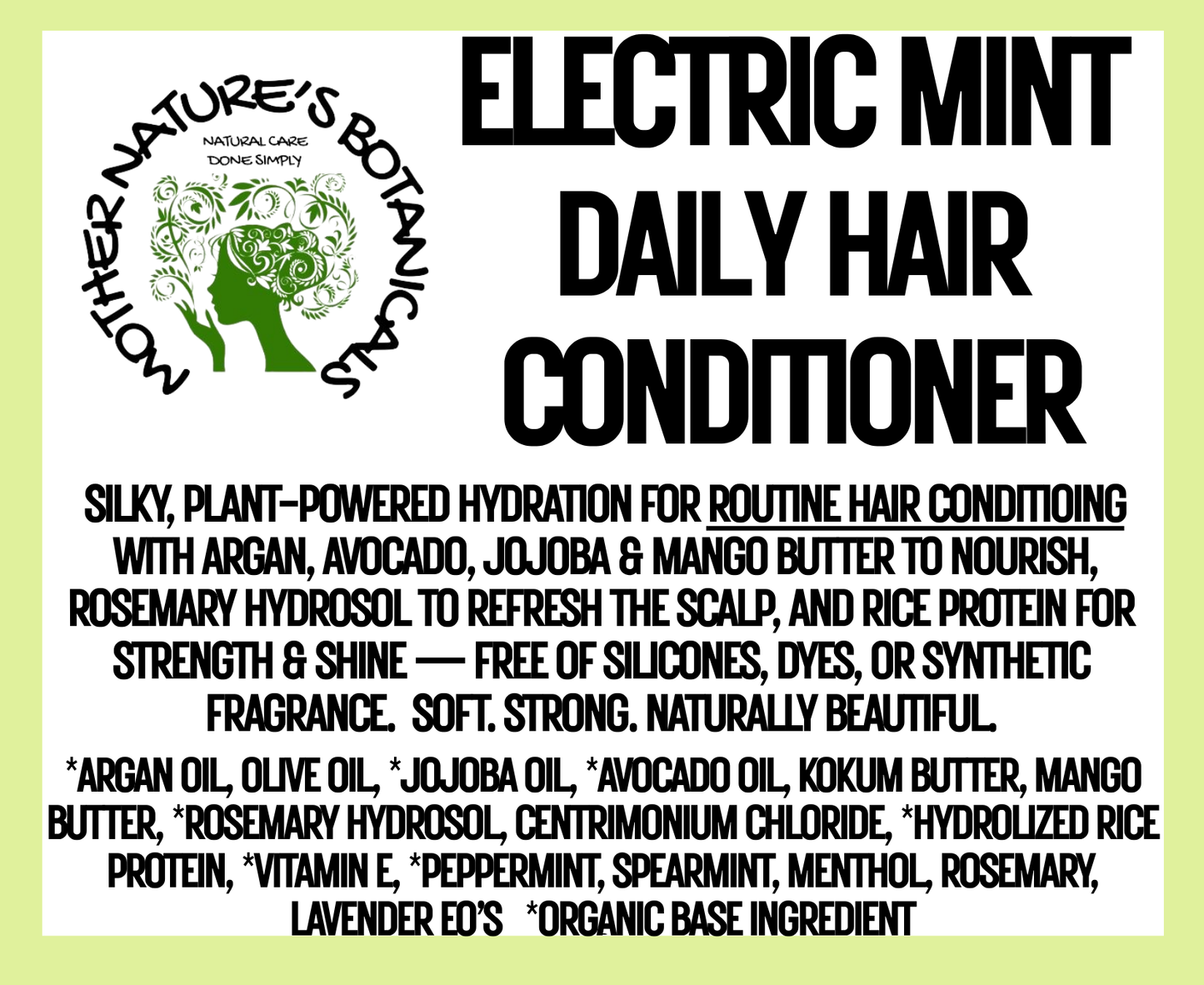 Sale    "LUXURY LOX" Electric Mint - Restoring Natural Hair Conditioner
