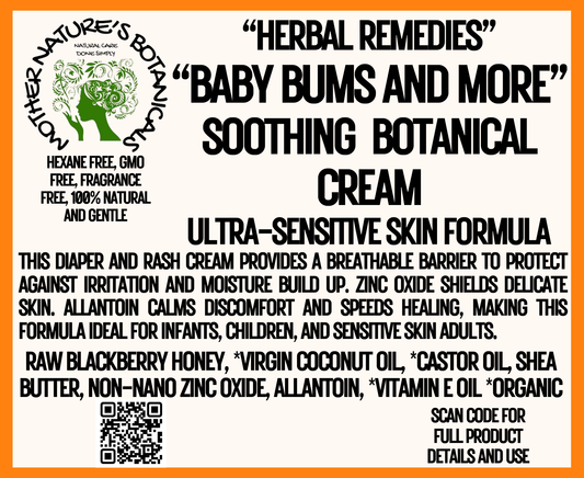 "Baby Bums and More" Natural Rash Balm with Honey & Zinc Oxide - Ultra sensitive skin formula (calms rashes, eczema, & irritated skin)
