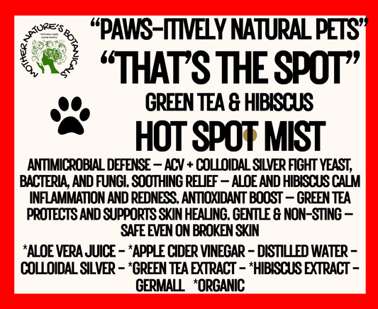 "PAWS-itively Natural Pets" "That's the Spot" Hot Spot Spray with ACV & Colloidal Silver